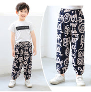 ロングパンツ キッズ ジュニア 子供服 女の子 男の子 ボトムス イージーパンツ ウエストゴム 薄手 裾ゴム プリント柄 動きやすい リラックス リゾート ゆったり カジュアル おしゃれ 長ズボン 通園 通学 小学生 低学年 高学年 着替え 普段着 ガールズ ボーイズ 女児 男児 80 90 100 110 120 130 140 150 イチゴ ゾウ エスニック ボタニカル 植物 フラワー ウサギ ネコ サカナ