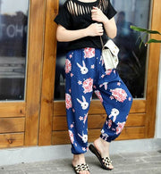 ロングパンツ キッズ ジュニア 子供服 女の子 男の子 ボトムス イージーパンツ ウエストゴム 薄手 裾ゴム プリント柄 動きやすい リラックス リゾート ゆったり カジュアル おしゃれ 長ズボン 通園 通学 小学生 低学年 高学年 着替え 普段着 ガールズ ボーイズ 女児 男児 80 90 100 110 120 130 140 150 イチゴ ゾウ エスニック ボタニカル 植物 フラワー ウサギ ネコ サカナ