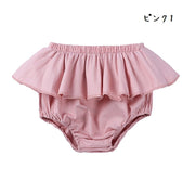 ブルマパンツ オーバーパンツ ベビーブルマー ギャザー フリル リボン べビー 赤ちゃん キッズ 女の子 ボトムス 見せパン 無地 チェック 小花柄 シンプル ガーリー かわいい ブルマーパンツ ベビーパンツ ベビーウェア 子供服 こども服 女児