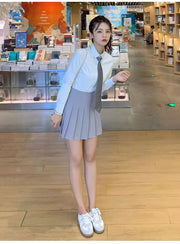 ミニスカート プリーツスカート スカパン インナーパンツ付き レディース ミニ丈 ショート丈 ハイウエスト Aライン ボトムス パンツ付スカート