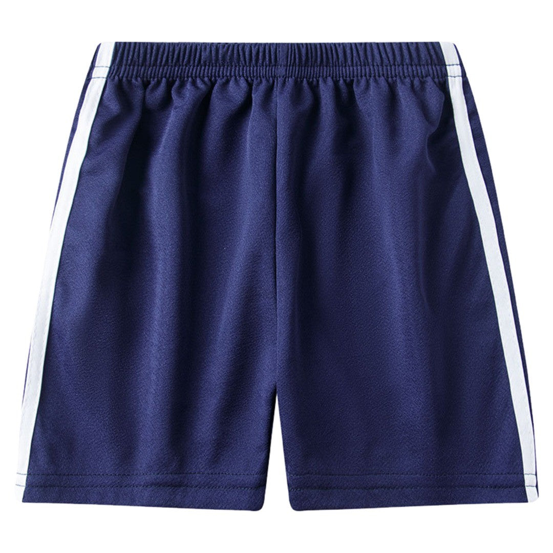 ハーフパンツ キッズ ジュニア 女の子 男の子 子供服 ボトム 半ズボン ズボン ウエストゴム カジュアル シンプル ライン 着回し
