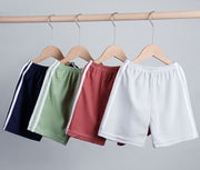 ハーフパンツ キッズ ジュニア 女の子 男の子 子供服 ボトム 半ズボン ズボン ウエストゴム カジュアル シンプル ライン 着回し