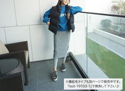 レギンス付きスカート レディース 女性用 ボトムス 膝下 タイト 無地 大きいサイズ サイドスリット ウエストゴム 体型カバー シンプル カジュアル ゆったり 着回し力 普段着 デイリー スカッツ 婦人用 ブラック ライトグレー ダークグレー 黒