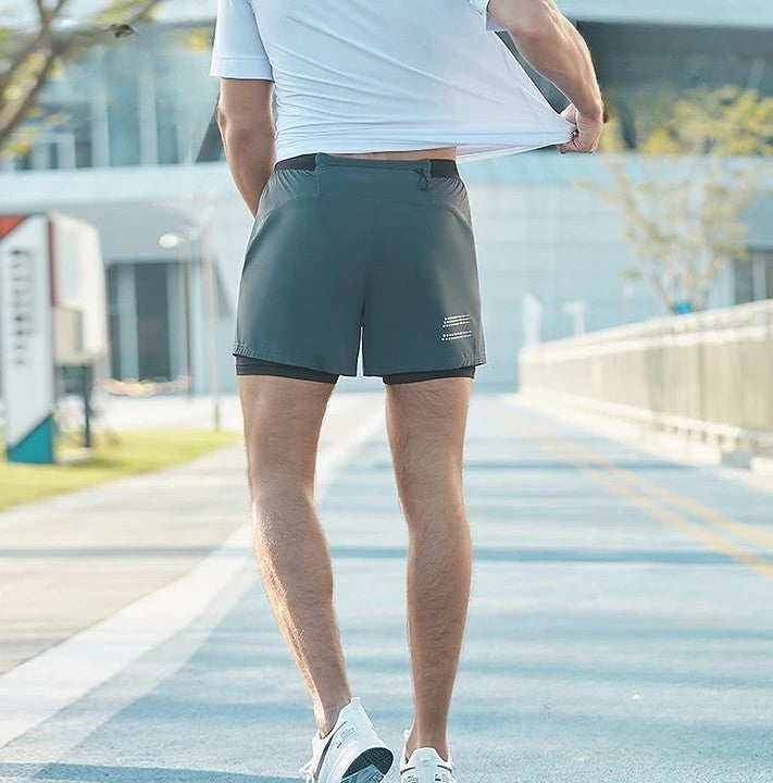 スポーツウェア ハーフパンツ ショートパンツ レギンス一体型 ポケット付き メンズ 商品画像2