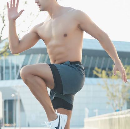 スポーツウェア ハーフパンツ ショートパンツ レギンス一体型 ポケット付き メンズ 商品画像4