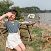 ショートパンツ キュロットスカート 半ズボン キッズ 子供服 女の子 ボトムス 無地 ウエスト紐 リボン ウエストゴム かわいい おしゃれ お出かけ カジュアル 普段着 遊び着 通学 女児 白 緑 カーキ 90 100 110 120 130 140