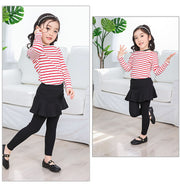 レギンス付きスカート スカッツ ミニスカート レギンスパンツ スパッツ ロングパンツ 子供服 キッズ ジュニア 女の子 ガールズ ボトムス 重ね着風 おしゃれ かわいい