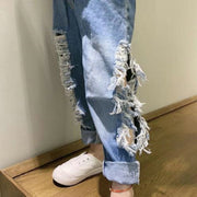 ロングパンツ デニムパンツ ダメージ加工 キッズ 子供 女の子 男の子 ボトムス ジーパン ジーンズ ウエストゴム カジュアル 着回し お洒落 お出かけ 普段使い 子供服 女児 男児