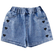 ショートパンツ キッズ 女の子 短パン ショーパン ハーフパンツ ショート丈 ウエストゴム デニムパンツ かわいい おしゃれ シンプル カジュアル