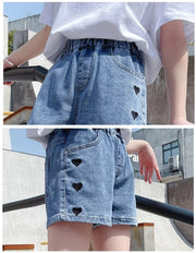 ショートパンツ キッズ 女の子 短パン ショーパン ハーフパンツ ショート丈 ウエストゴム デニムパンツ かわいい おしゃれ シンプル カジュアル