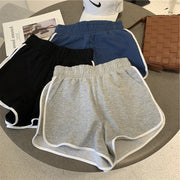 ショートパンツ 短パン 部屋着 ルームウェア レディース 女性 ボトムス ゴムウエスト ショート丈 ミニ丈 ポケット付き サイドライン ブラック グレー ブルー シンプル カジュアル スポーティ ラフ 可愛い キュート おしゃれ 春 夏