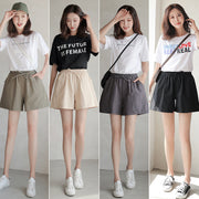 ショートパンツ レディース 女性用 ボトムス ズボン 短パン フレア 無地 ウエストゴム ポケット付き おしゃれ カジュアル ナチュラル シンプル