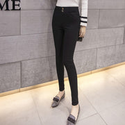 スキニーパンツ ロングパンツ レディース 女性用 ボトムス 長ズボン 10分丈 ハイウエスト スリム タイト ポケット 大きいサイズ 無地 単色 シンプル 黒 ブラック