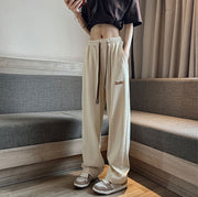 ロングパンツ ワイドパンツ ジュニア キッズ 女の子 レディース 部屋着 ゆったり体型カバー ハイウエスト 薄手 リブ スポーツ