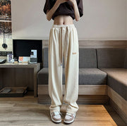ロングパンツ ワイドパンツ ジュニア キッズ 女の子 レディース 部屋着 ゆったり体型カバー ハイウエスト 薄手 リブ スポーツ