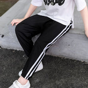 ロングパンツ 長ズボン 子供服 キッズ ベビー ジュニア 女の子 男の子 ボトムス 子ども用 ジョガー カジュアル ライン入り 定番 スタンダード