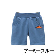 ハーフパンツ ボトムス キッズ 子供用 男の子 半ズボン 短パン スウェット かわいい 無地 春夏 ダンス スポーツ ブルー