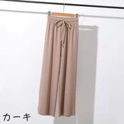 ロングパンツ ワイドパンツ フレアパンツ レディース 婦人服 ボトムス 長ズボン ウエストゴム 薄手 ドレープ おしゃれ カジュアル 可愛い