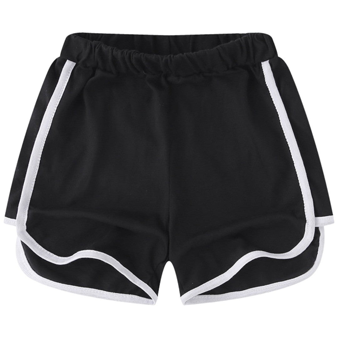 子供用 ショートパンツ ホットパンツ 短パン パンツ ボトムス スウェット ウエストゴム ウエスト紐 運動着 部屋着 パジャマ ルームウェア ルームウエア カジュアル シンプル 無地 単色 ソリッドカラー キッズ 男の子 男児 女の子 女児 子