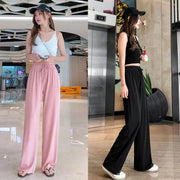 ロングパンツ ワイドパンツ レディース 女性用 ボトムス 無地 長ズボン リブ ウエストゴム 紐 ゆったり 定番 シンプル おしゃれ カジュアル デイリー お出かけ 旅行 ルームウェア 部屋着 女の子 婦人服