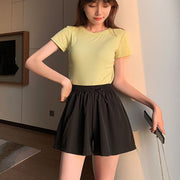 ショートパンツ キュロット 短パン レディース 女性 ショート丈 膝上丈 ショーパン 大きいサイズ 紐 部屋着 薄手 ポケット かわいい おしゃれ