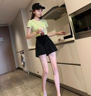 ショートパンツ キュロット 短パン レディース 女性 ショート丈 膝上丈 ショーパン 大きいサイズ 紐 部屋着 薄手 ポケット かわいい おしゃれ