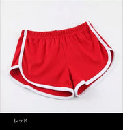 ショートパンツ ホットパンツ レディース ジョギング フィットネス ヨガ スポーツ インナーパンツ ルームウエア パイピング 無地 バイカラー ウエストゴム カジュアル ボトムス ショーパン