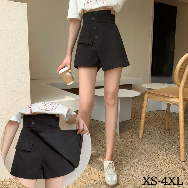キュロットパンツ レディース ラップスカート風 ショートパンツ ミニ丈 ミニスカ風 巻きスカート風 大きいサイズあり ショーパン ラップキュロット スカパン スカートパンツ 無地 単色 シンプル おしゃれ かわいい セクシー ヘルシー 脚長 脚見せ 黒 ブラック 夏 春 夏服 春服 秋 冬