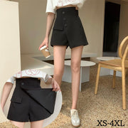 キュロットパンツ レディース ラップスカート風 ショートパンツ ミニ丈 ミニスカ風 巻きスカート風 大きいサイズあり ショーパン ラップキュロット スカパン スカートパンツ 無地 単色 シンプル おしゃれ かわいい セクシー ヘルシー 脚長 脚見せ 黒 ブラック 夏 春 夏服 春服 秋 冬