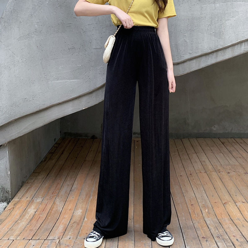 ワイドパンツ セルフカット リラックス ロングパンツ レディース カットオフ 商品画像2