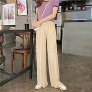 ワイドパンツ セルフカット リラックス ロングパンツ レディース カットオフ 切りっぱなし 裾カット リブパンツ ゆったり 体型カバー 美脚 ストレート ウエストゴム 薄手 無地カジュアル 春夏秋