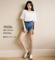 ショートパンツ デニム 短パン レディース ボトムス 半ズボン ロールアップ ジッパー ハイウエスト ポケット付き 婦人服 大きいサイズあり 無地 カジュアル おしゃれ 着回し 外出 お出掛け S M L XL 2XL 3XL