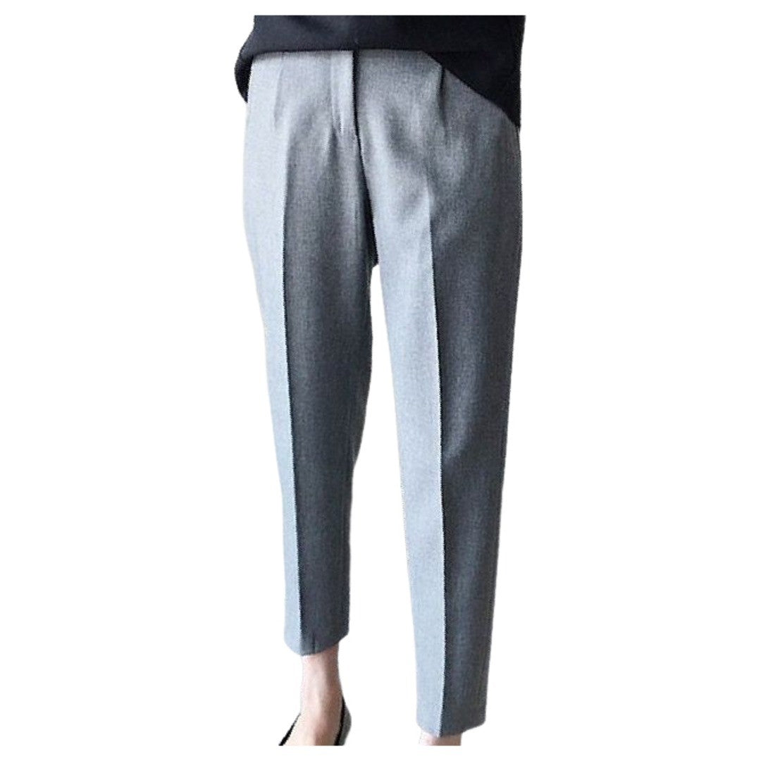 クロップドパンツ テーパードパンツ 9分丈 スラックス 長ズボン レディース ボトムス 大きいサイズ 無地 センタープレス シンプル 無地 おしゃれ カジュアル フォーマル 着回し抜群 脚長 通勤 OL 会社 ブラック グレー 黒 灰 きれいめ 上品