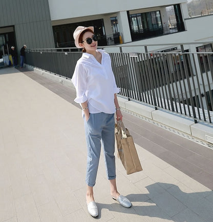 マタニティパンツ テーパードパンツ レディース 妊婦 ママ ゆったり 商品画像3
