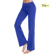ヨガパンツ ロングパンツ 長ズボン セミフレア ボトムズ レディース 女性 婦人用 シンプル おしゃれ フィットネス ハイウエスト 単色 無地 ダンス スポーツウェア ズンバ ウォーキング 運動