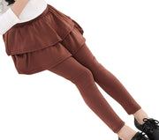 ボトムス スカッツ スカート付きレギンス レギンス 暖かい 冬 キッズ 子供服 子ども 女の子 動きやすい カジュアル シンプル 無地 フリル かわいい 可愛い おしゃれ 黒 100-150cm