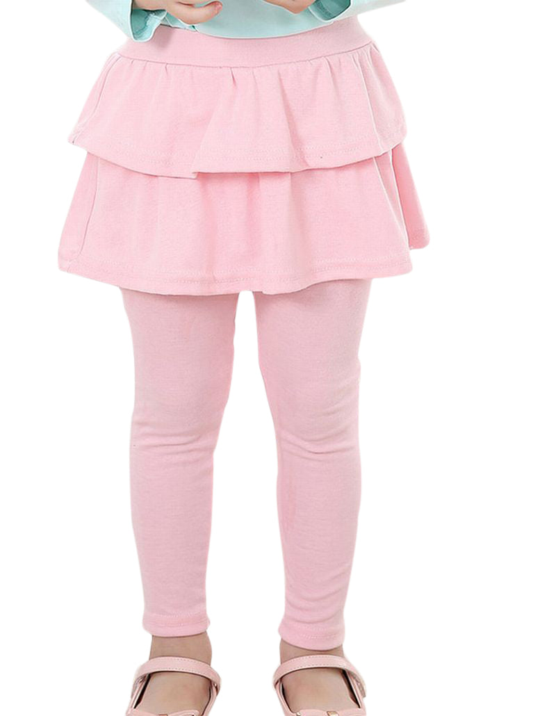 ボトムス スカッツ スカート付きレギンス レギンス 暖かい 冬 キッズ 子供服 子ども 女の子 動きやすい カジュアル シンプル 無地 フリル かわいい 可愛い おしゃれ 黒 100-150cm