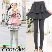 ボトムス スカッツ スカート付きレギンス レギンス 暖かい 冬 キッズ 子供服 子ども 女の子 動きやすい カジュアル シンプル 無地 フリル かわいい 可愛い おしゃれ 黒 100-150cm