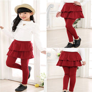 ボトムス スカッツ スカート付きレギンス レギンス 暖かい 冬 キッズ 子供服 子ども 女の子 動きやすい カジュアル シンプル 無地 フリル かわいい 可愛い おしゃれ 黒 100-150cm