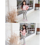 ボトムス スカッツ スカート付きレギンス レギンス 暖かい 冬 キッズ 子供服 子ども 女の子 動きやすい カジュアル シンプル 無地 フリル かわいい 可愛い おしゃれ 黒 100-150cm