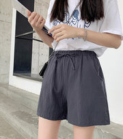 ショートパンツ レディース 女性用 ボトムス ズボン 短パン ハイウエスト 無地 単色 ウエストゴム おしゃれ カジュアル シンプル 部屋着 お出かけ 普段使い 大きいサイズあり 婦人服
