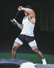 ハーフパンツ スパッツ 一体型 メンズ 男性 スポーツウェア 5分丈 ポケット タオルホルダー 大きいサイズ 迷彩 無地 単色 ボトムス 短パン シンプル トレーニング ランニング ジョギング ジム 動きやすい