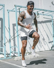 ハーフパンツ スパッツ 一体型 メンズ 男性 スポーツウェア 5分丈 ポケット タオルホルダー 大きいサイズ 迷彩 無地 単色 ボトムス 短パン シンプル トレーニング ランニング ジョギング ジム 動きやすい