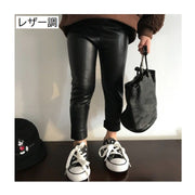 ロングパンツ レギンスパンツ 子供用 キッズ ベビー ジュニア 女の子 男の子 ボトムス 長ズボン ノーマル 裏起毛 ヒョウ柄 ドット チェック レザー調 おしゃれ カジュアル レギパン 暖かい あったか 防寒 普段使い おでかけ 通園 通学 着回し力