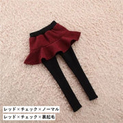 スカッツ スカート付レギンス 子供用 裏起毛 ノーマル チュールレース スカッツ ウエストゴム リボン パイピング キッズ ジュニア 子ども 女の子 女児 kids