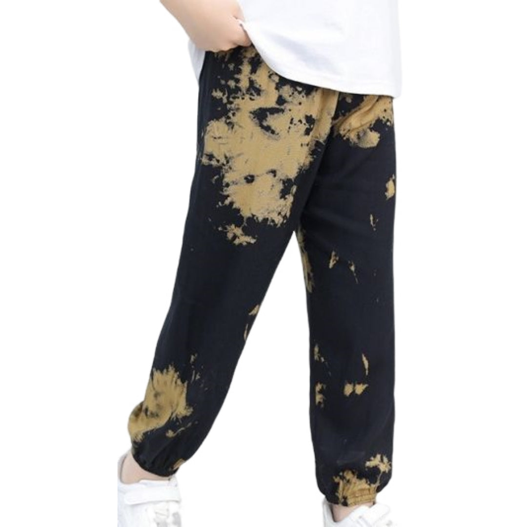 ロングパンツ キッズ ジュニア ボトムス ジョガーパンツ 長ズボン ブラック×インク バリエーション画像