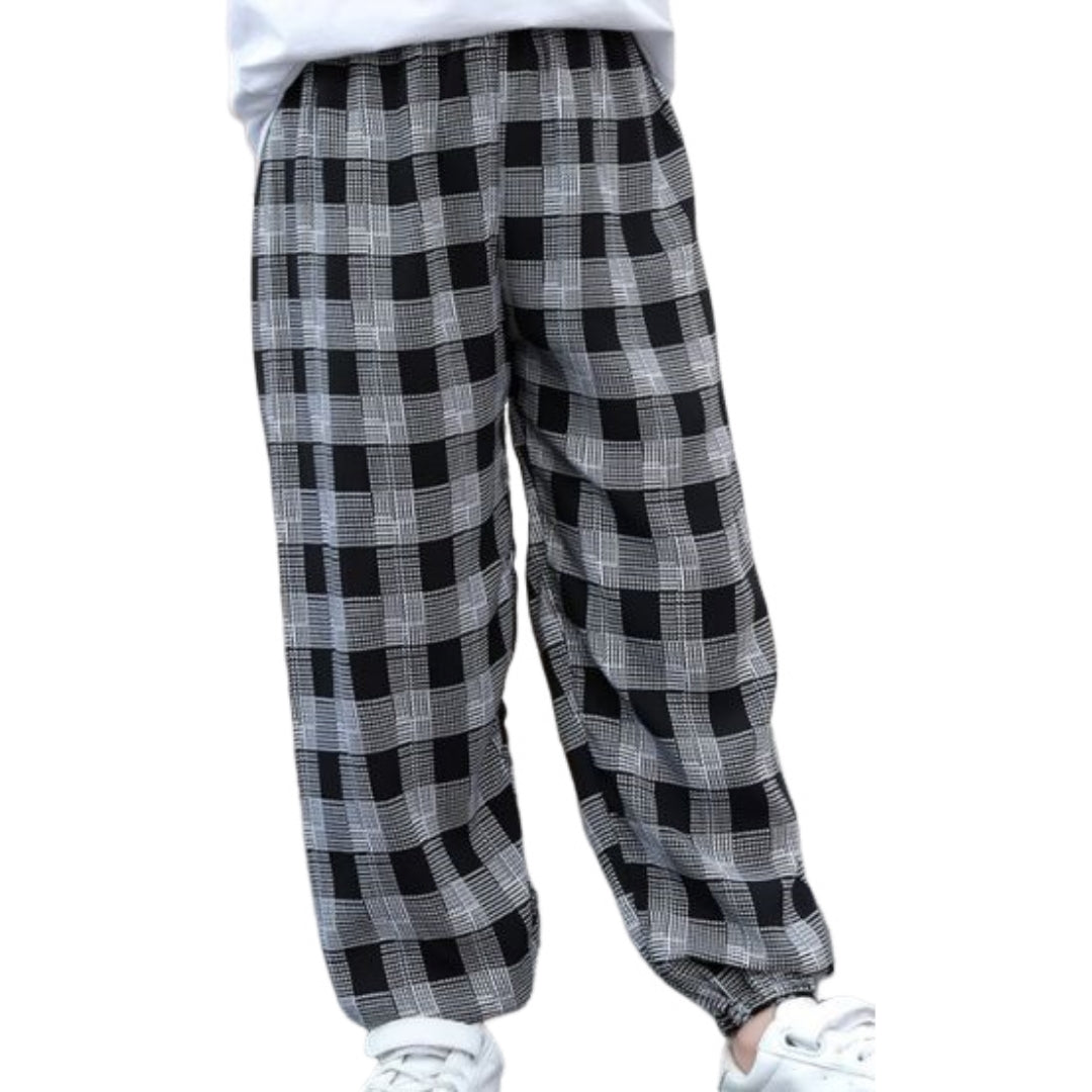 ロングパンツ キッズ ジュニア ボトムス ジョガーパンツ 長ズボン チェック バリエーション画像