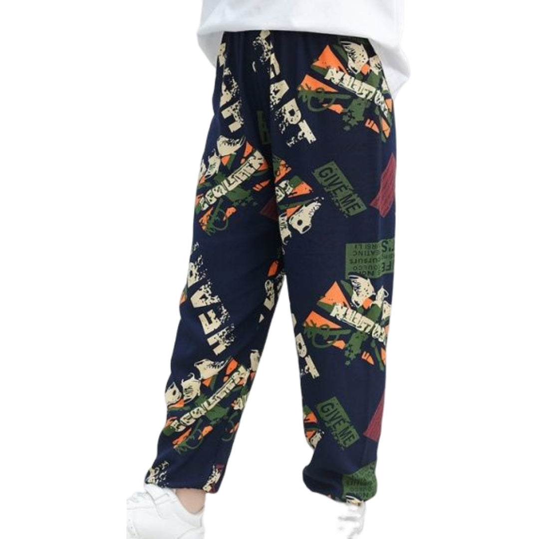 ロングパンツ キッズ ジュニア ボトムス ジョガーパンツ 長ズボン グリーン×アルファベット バリエーション画像