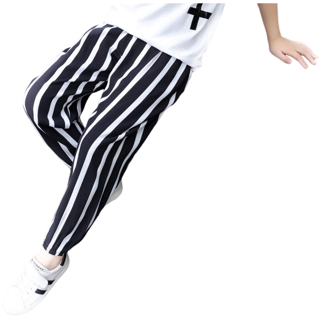 ロングパンツ キッズ ジュニア ボトムス ジョガーパンツ 長ズボン ストライプ バリエーション画像