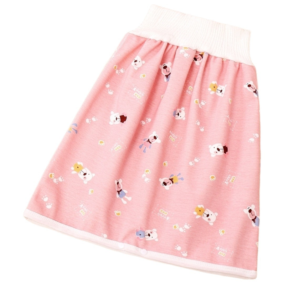 おねしょケット おねしょパンツ おねしょシーツ ベビー 赤ちゃん キッズ 男の子 女の子 育児用品 ベビー用品 スカート型 半ズボン型 Aライン ゴムウエスト 吸水 寝具 イラスト 総柄 動物 ウサギ クマ ピンク ブルー ホワイト かわいい キュート ポップ